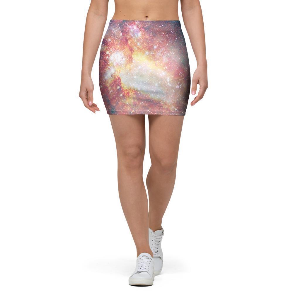 Green Cosmic Space Galaxy Mini Skirt-grizzshop