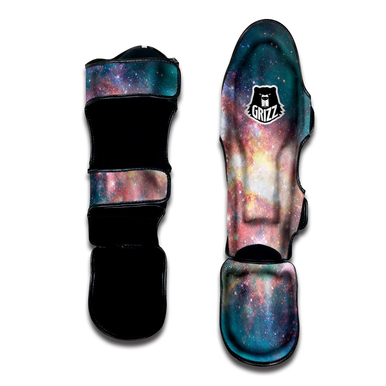 Green Cosmic Space Galaxy Muay Thai Shin Guard-grizzshop