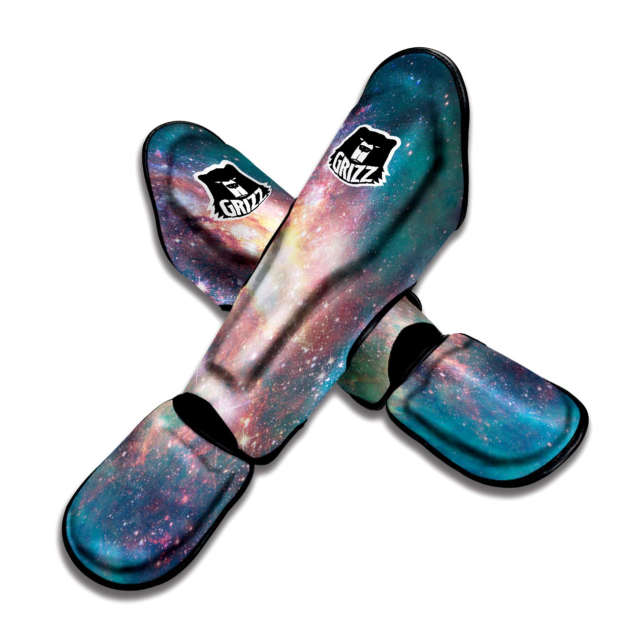 Green Cosmic Space Galaxy Muay Thai Shin Guard-grizzshop