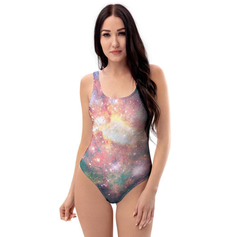 Green Cosmic Space Galaxy One Piece Swimsuite-grizzshop