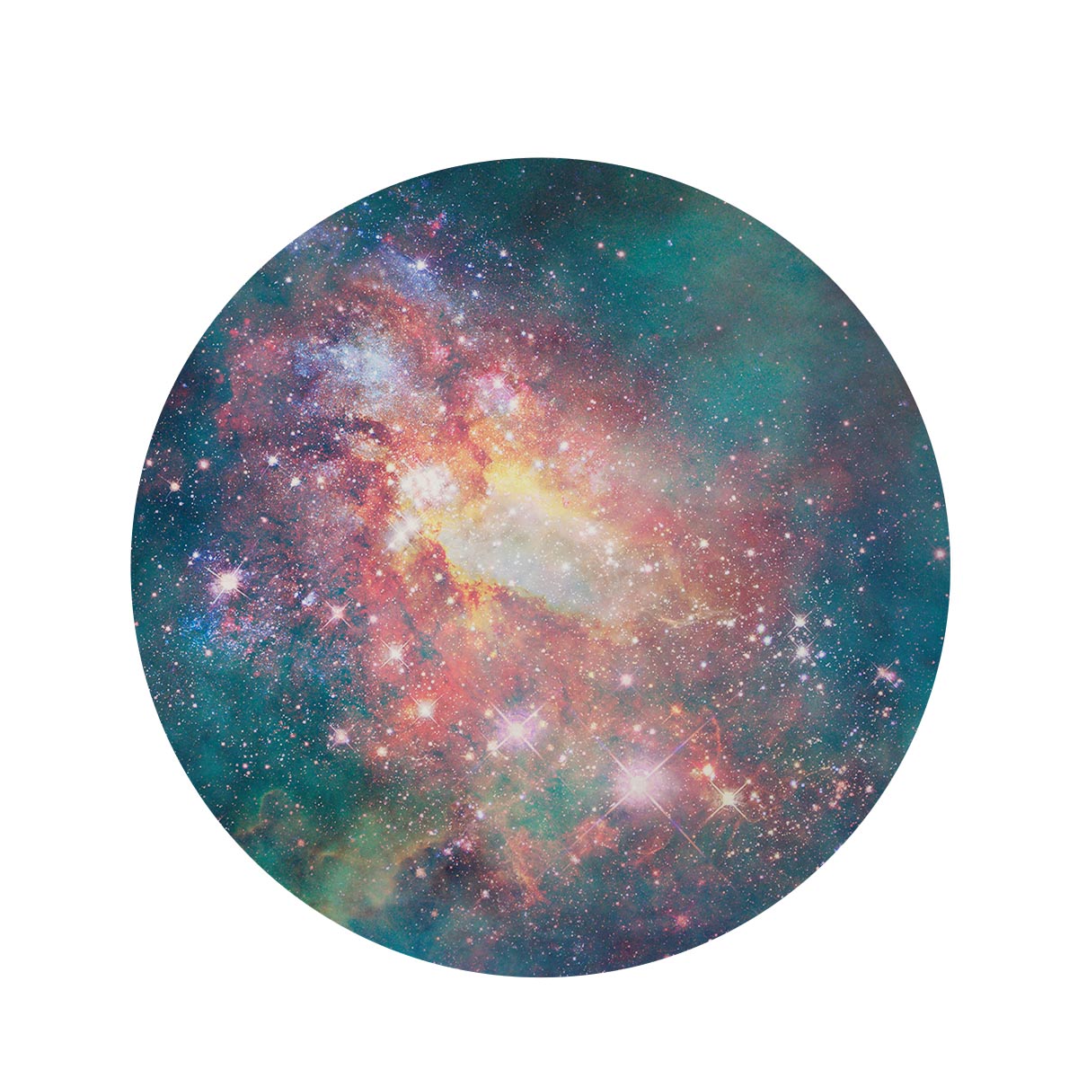 Green Cosmic Space Galaxy Round Rug-grizzshop