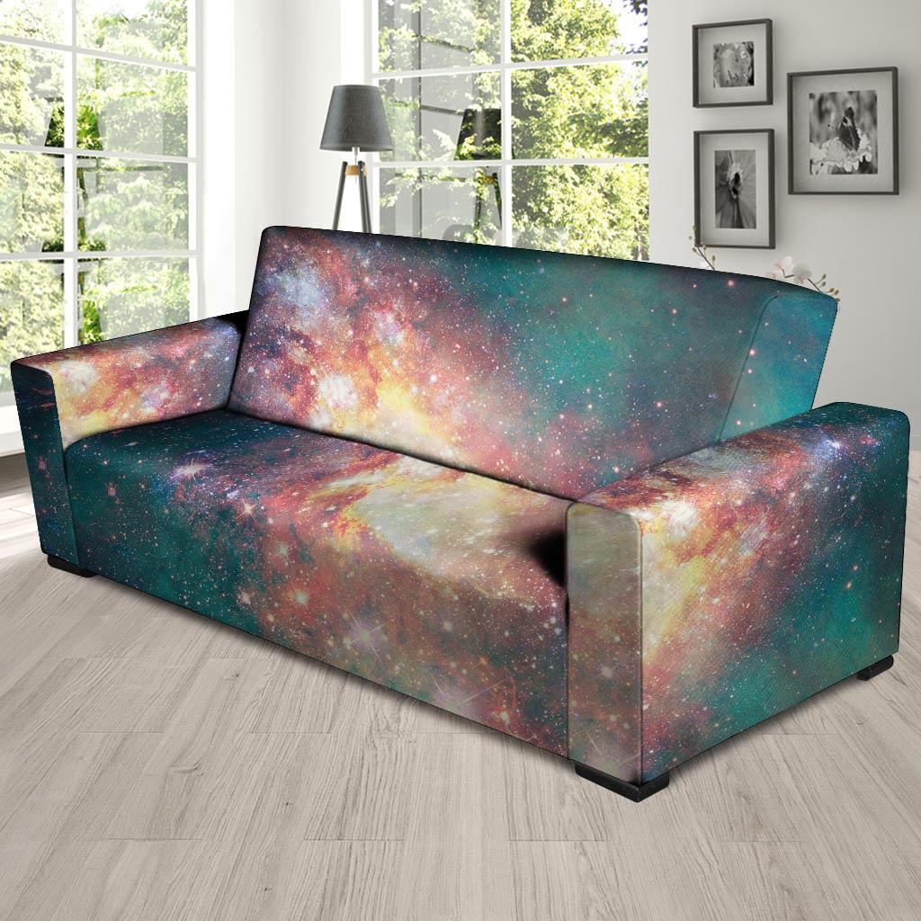 Green Cosmic Space Galaxy Sofa Cover-grizzshop