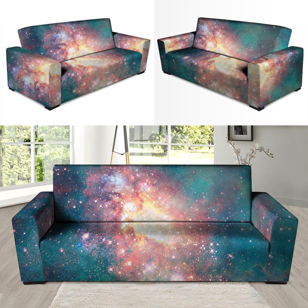 Green Cosmic Space Galaxy Sofa Cover-grizzshop