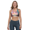 Green Cosmic Space Galaxy Sports Bra-grizzshop