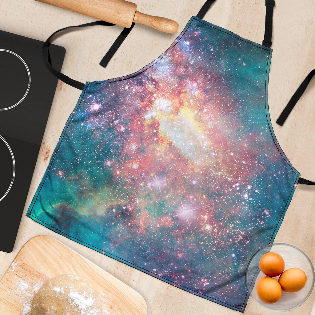 Green Cosmic Space Galaxy Women's Apron-grizzshop