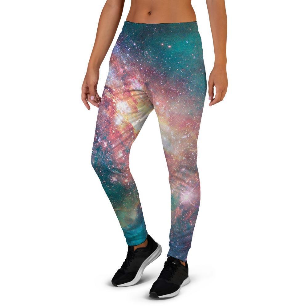 Green Cosmic Space Galaxy Women's Joggers-grizzshop