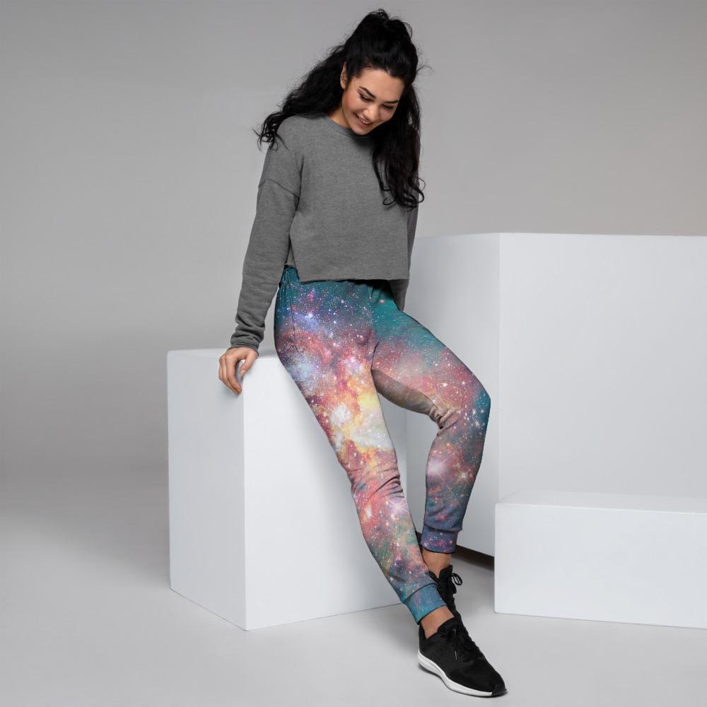 Green Cosmic Space Galaxy Women's Joggers-grizzshop