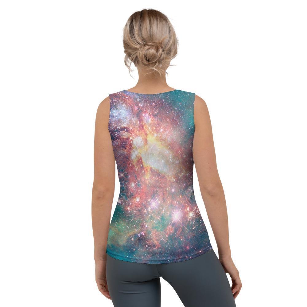 Green Cosmic Space Galaxy Women's Tank Top-grizzshop