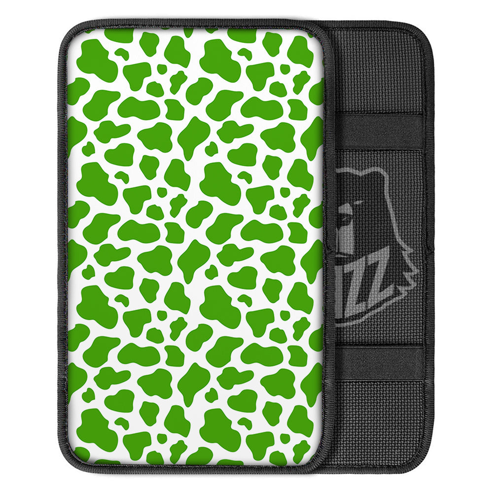 Green Cow Print Pattern Car Center Console Cover-grizzshop