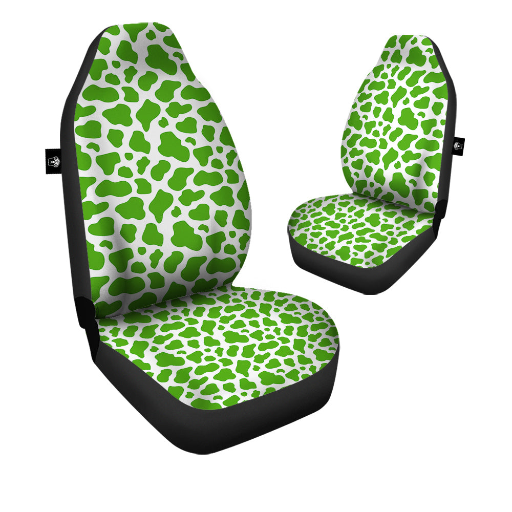 Green Cow Print Pattern Car Seat Covers-grizzshop