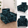 Green Cracked Marble Armchair Cover-grizzshop