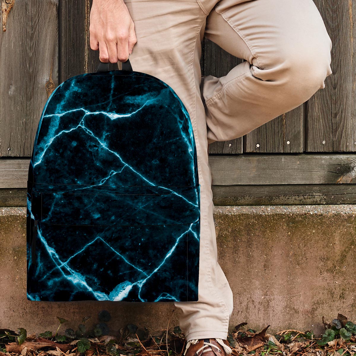 Green Cracked Marble Backpack-grizzshop