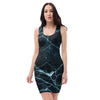 Green Cracked Marble Bodycon Dress-grizzshop