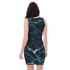 Green Cracked Marble Bodycon Dress-grizzshop