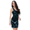 Green Cracked Marble Bodycon Dress-grizzshop