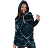 Green Cracked Marble Hoodie Dress-grizzshop