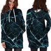 Green Cracked Marble Hoodie Dress-grizzshop