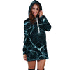 Green Cracked Marble Hoodie Dress-grizzshop