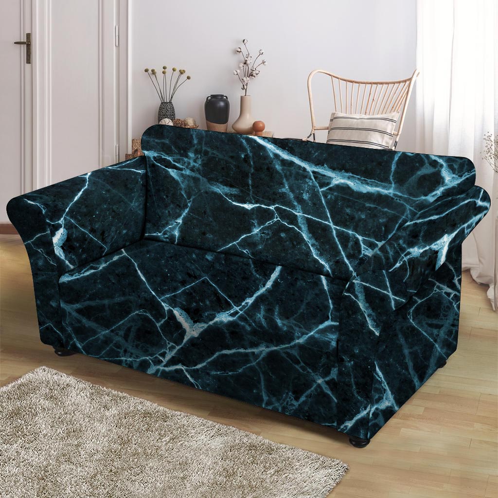 Green Cracked Marble Loveseat Cover-grizzshop