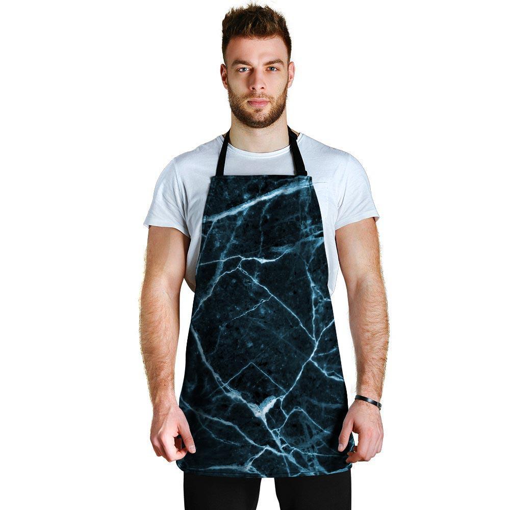 Green Cracked Marble Men's Apron-grizzshop