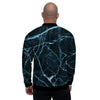 Green Cracked Marble Men's Bomber Jacket-grizzshop