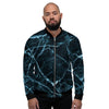 Green Cracked Marble Men's Bomber Jacket-grizzshop