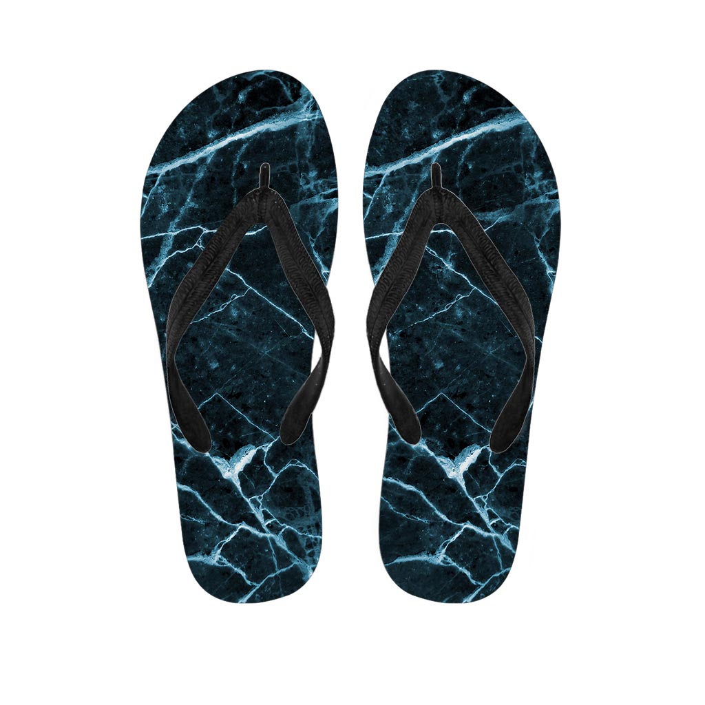 Green Cracked Marble Men's Flip Flops-grizzshop