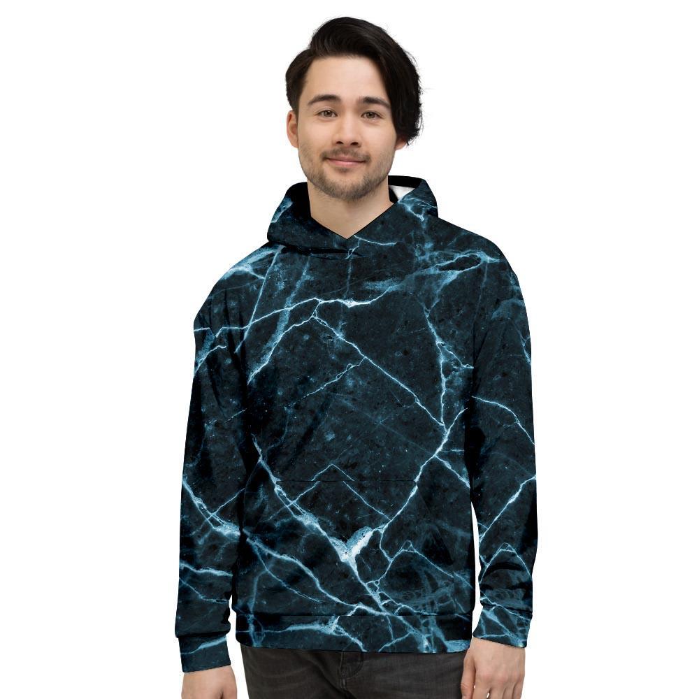 Green Cracked Marble Men's Hoodie-grizzshop