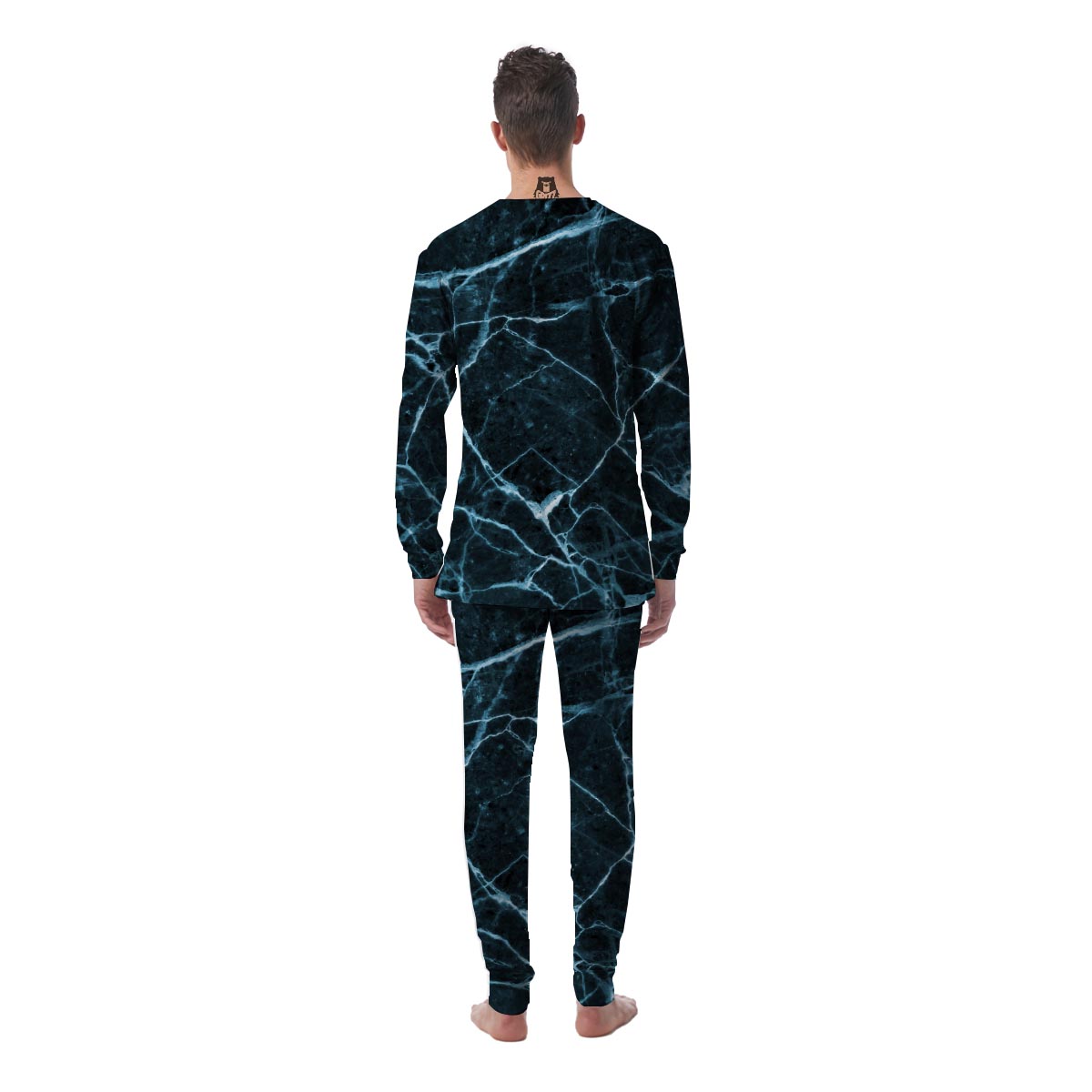 Green Cracked Marble Men's Pajamas-grizzshop