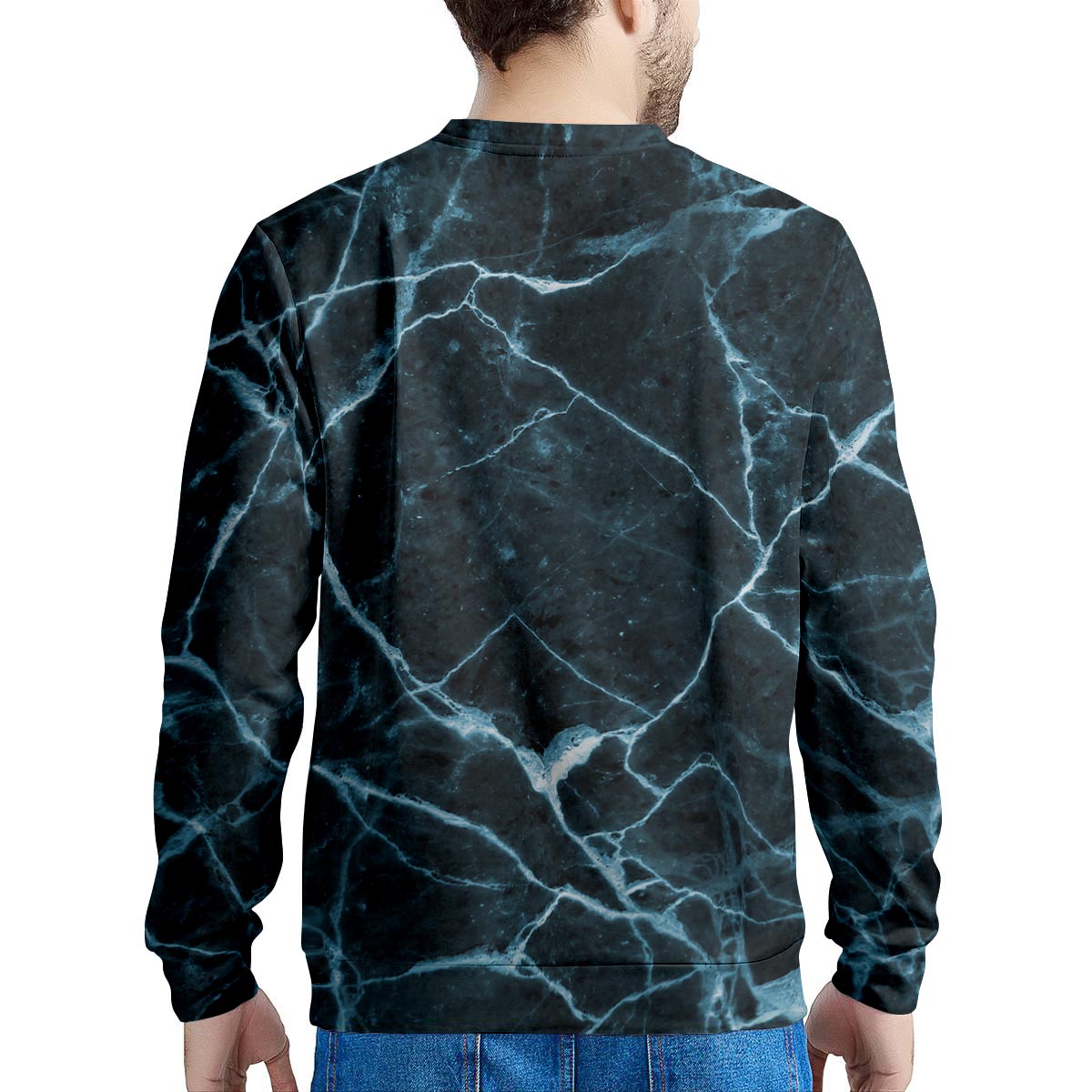 Green Cracked Marble Men's Sweatshirt-grizzshop