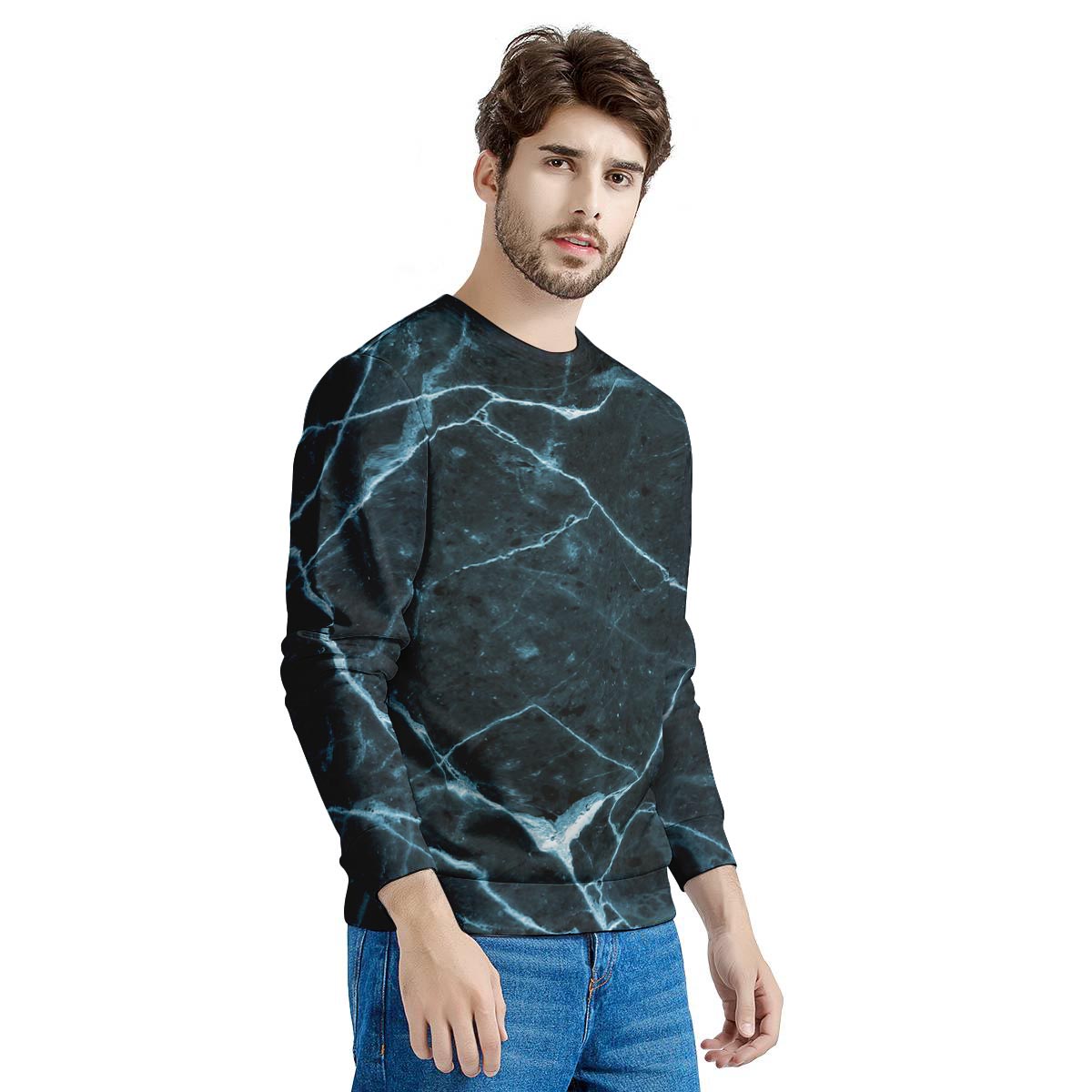 Green Cracked Marble Men's Sweatshirt-grizzshop