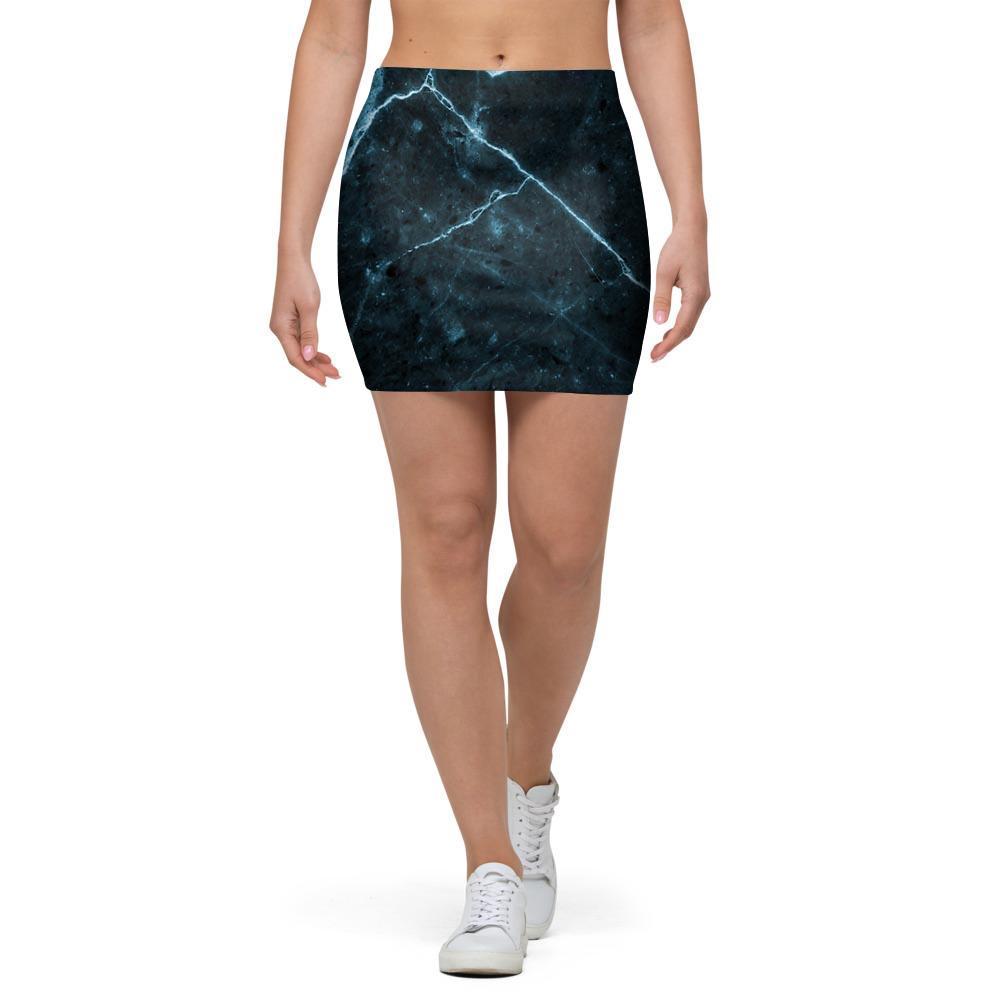 Green Cracked Marble Mini Skirt-grizzshop