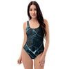 Green Cracked Marble One Piece Swimsuite-grizzshop