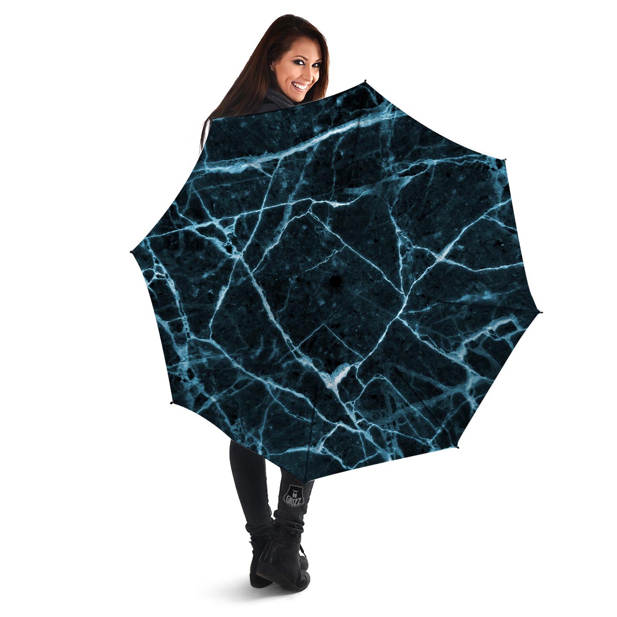Green Cracked Marble Umbrella-grizzshop