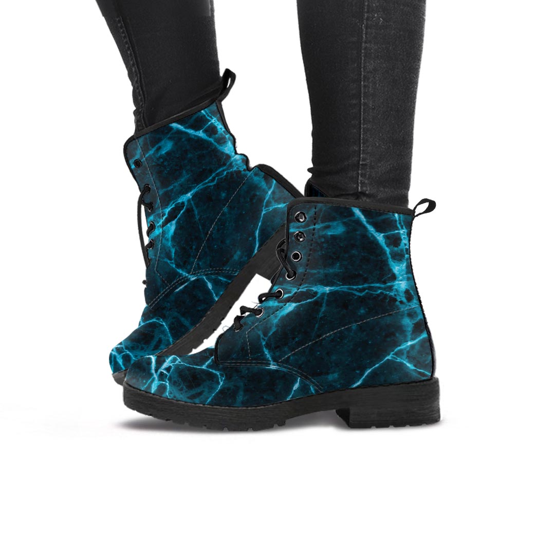 Green Cracked Marble Women's Boots-grizzshop