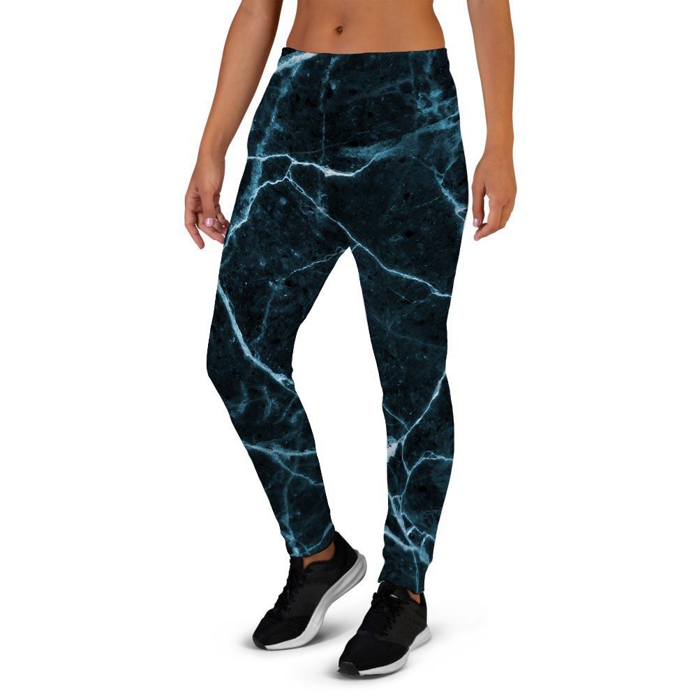 Green Cracked Marble Women's Joggers-grizzshop