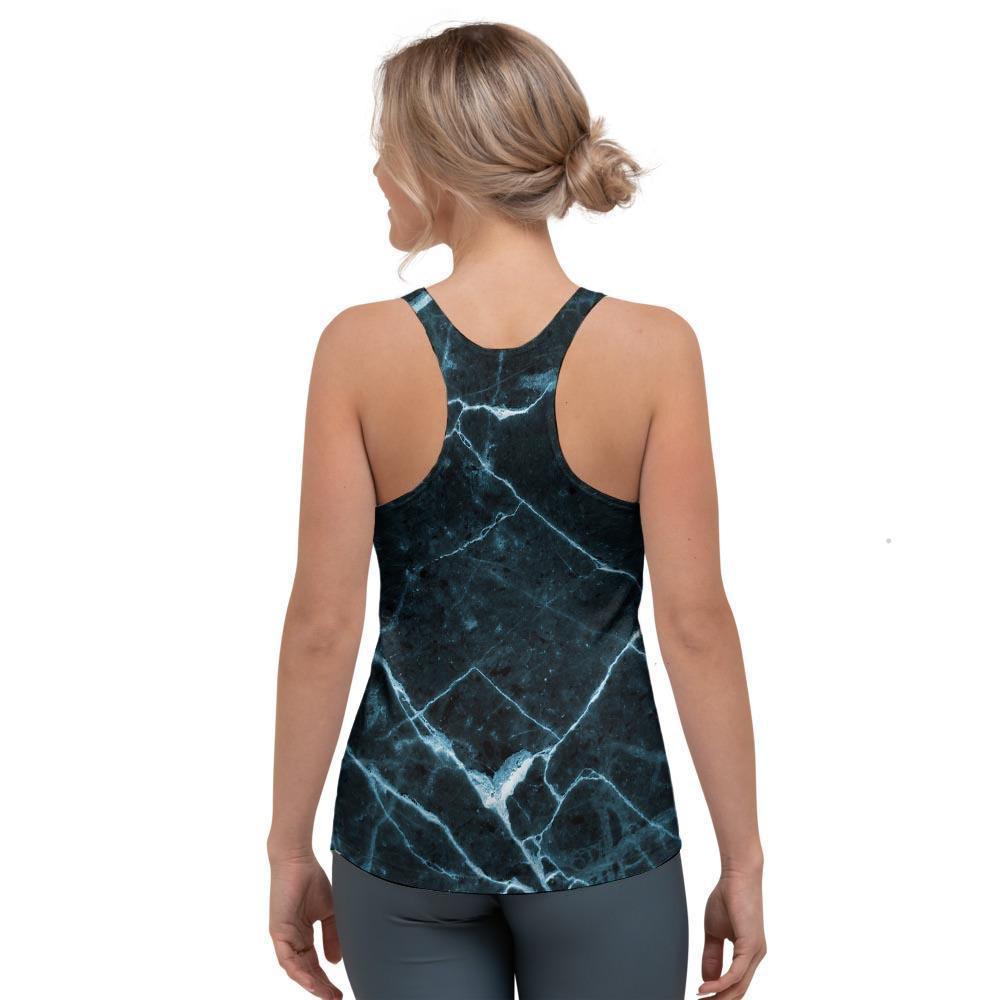 Green Cracked Marble Women's Racerback Tank Top-grizzshop