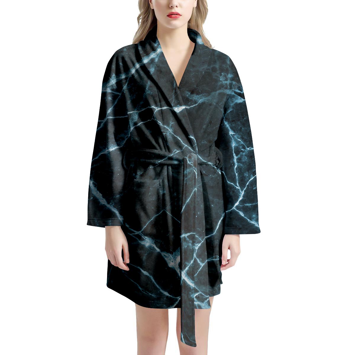 Green Cracked Marble Women's Robe-grizzshop