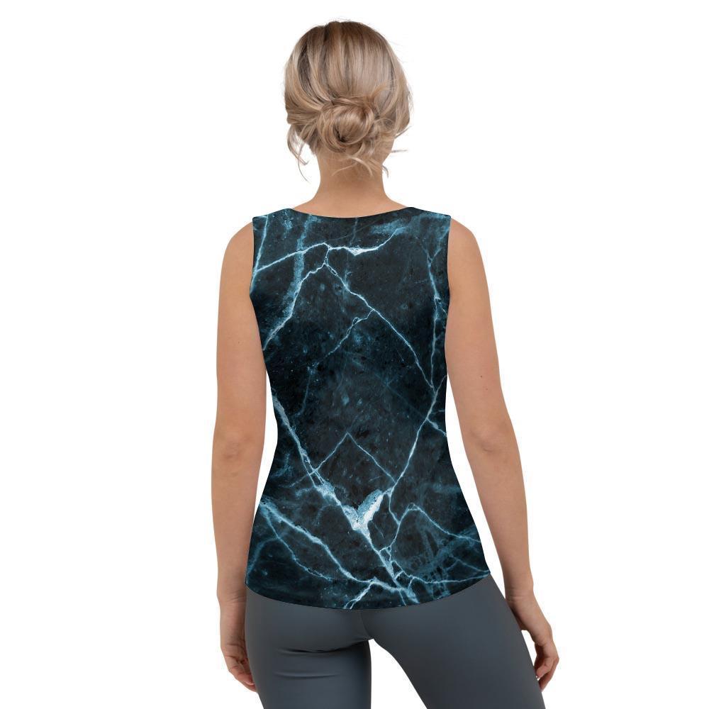 Green Cracked Marble Women's Tank Top-grizzshop