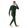 Green Crocodile Leather Skin Print Men's Pajamas-grizzshop