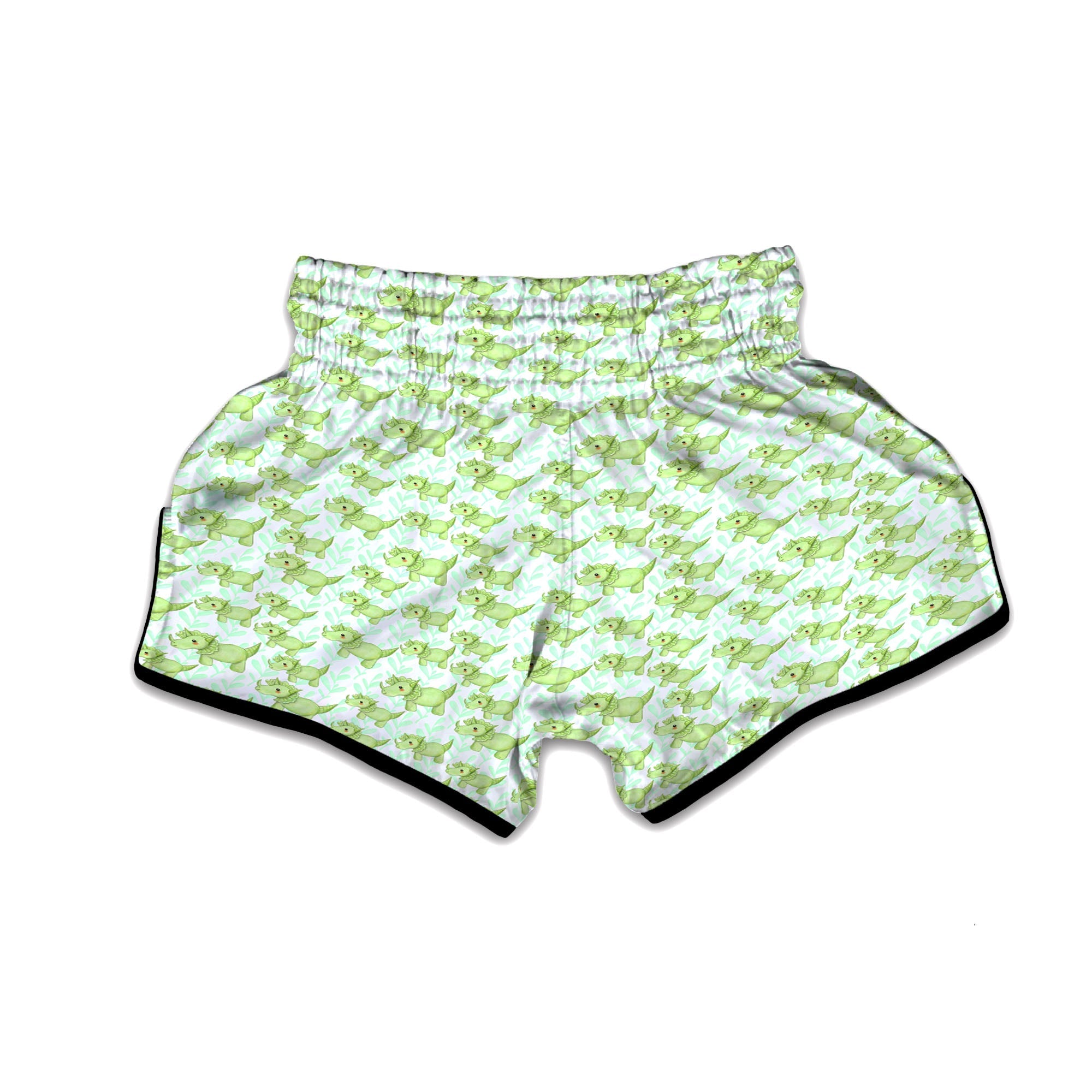 Green Dinosaur Little Print Pattern Muay Thai Boxing Shorts-grizzshop