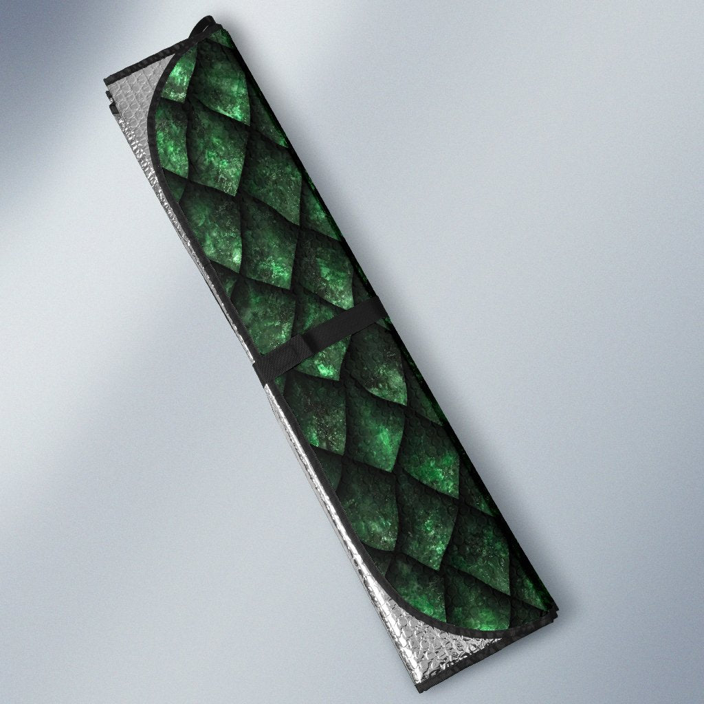 Green Egg Skin Dragon Pattern Print Car Sun Shade-grizzshop