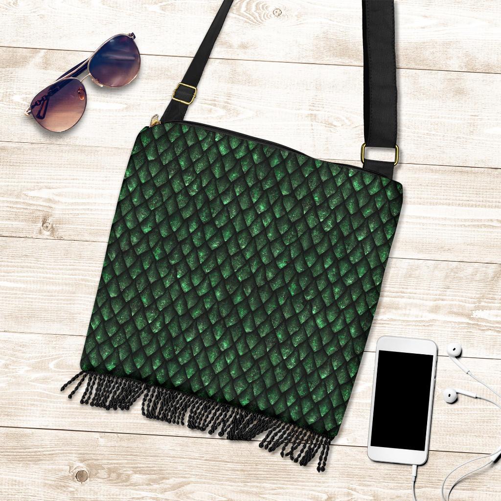 Green Egg Skin Dragon Pattern Print Crossbody Bags-grizzshop