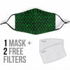 Green Egg Skin Dragon Pattern Print Face Mask-grizzshop