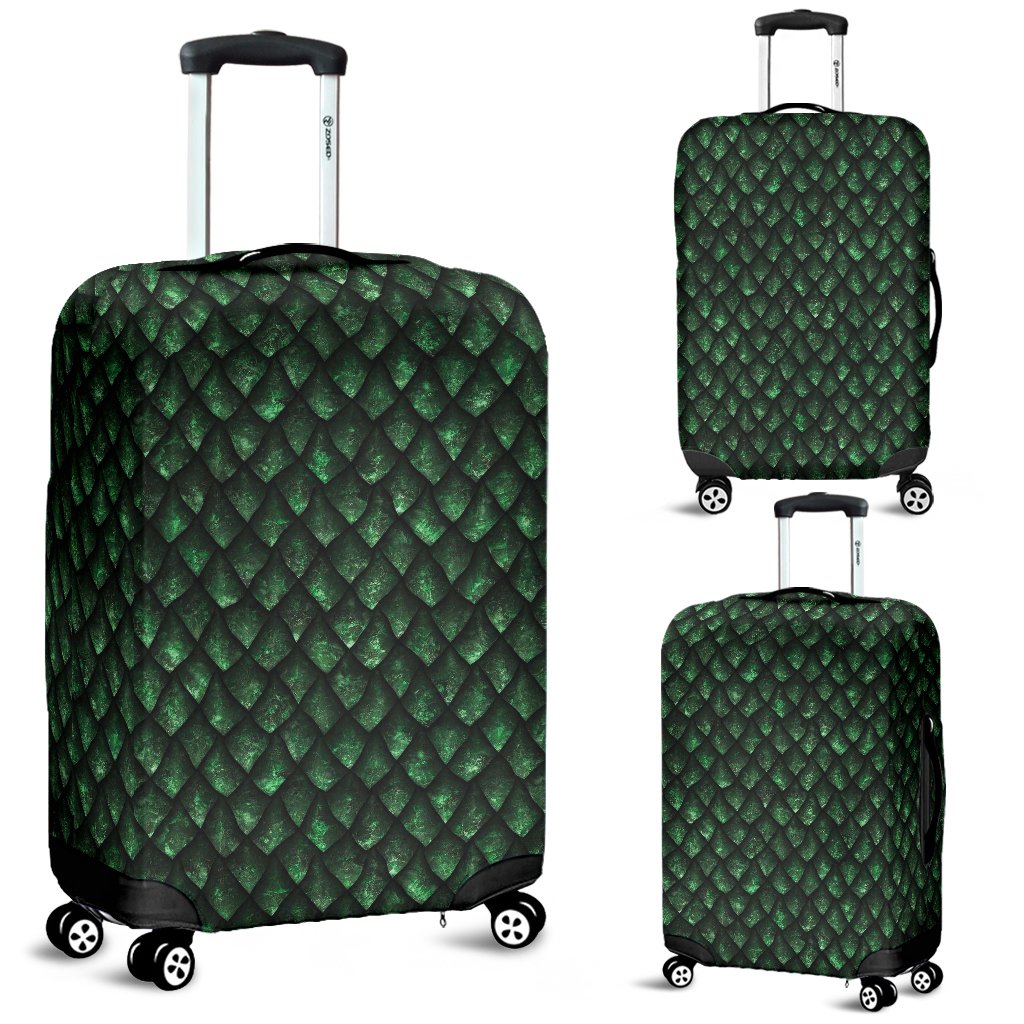 Green Egg Skin Dragon Pattern Print Luggage Cover Protector-grizzshop