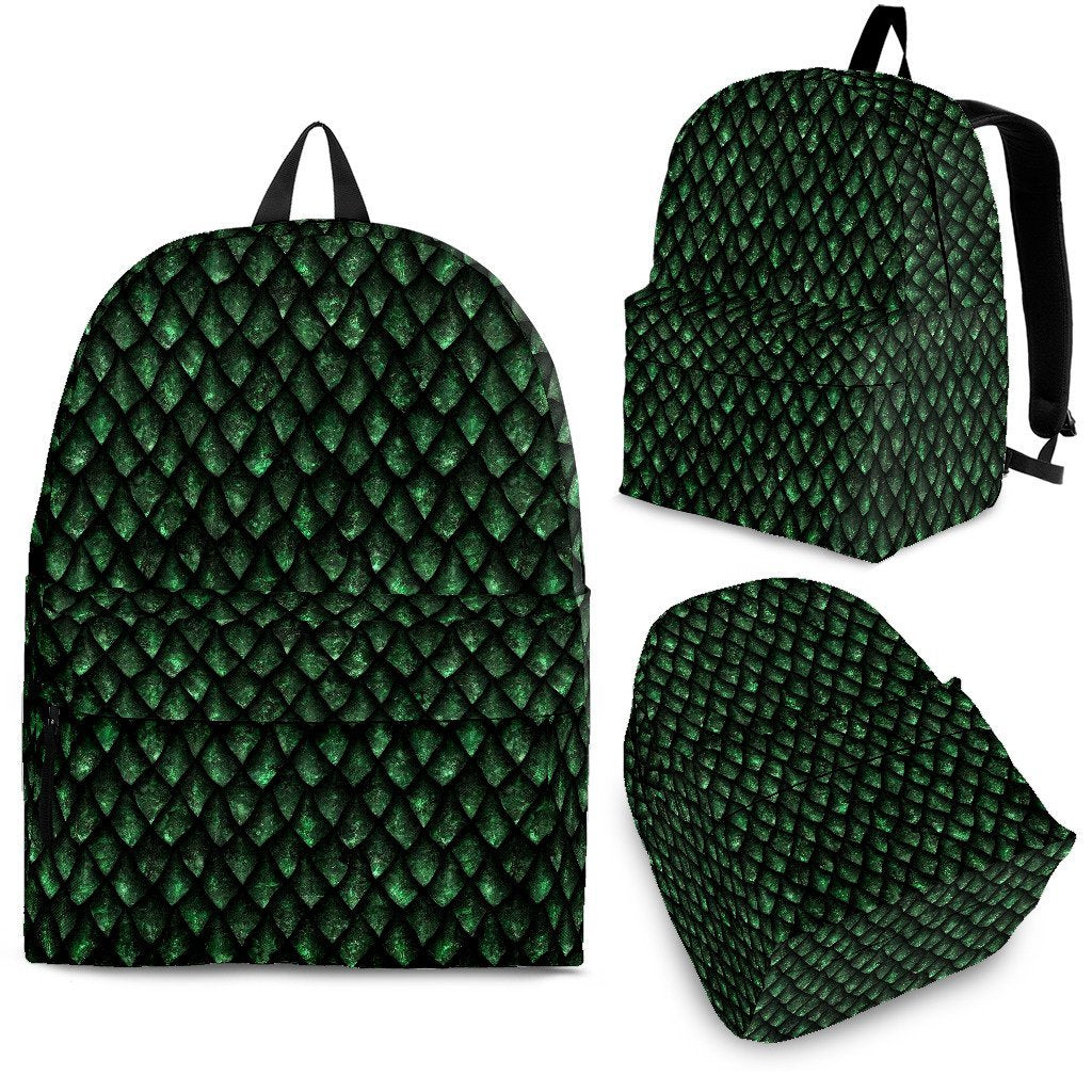 Green Egg Skin Dragon Pattern Print Premium Backpack-grizzshop