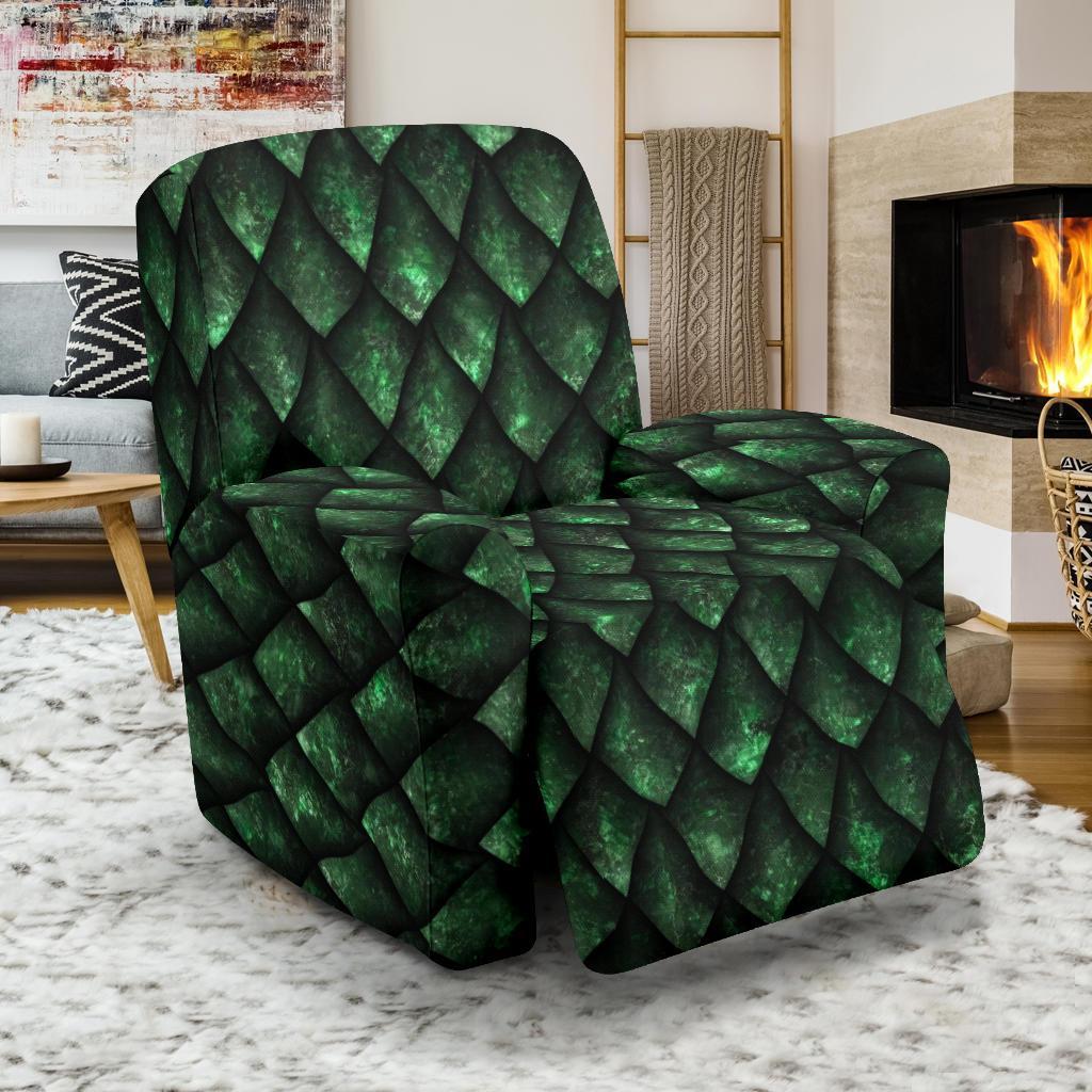 Green Egg Skin Dragon Pattern Print Recliner Cover-grizzshop