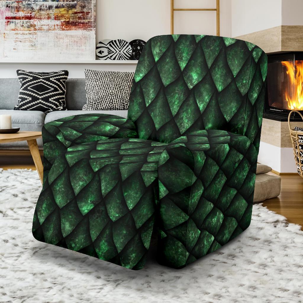 Green Egg Skin Dragon Pattern Print Recliner Cover-grizzshop