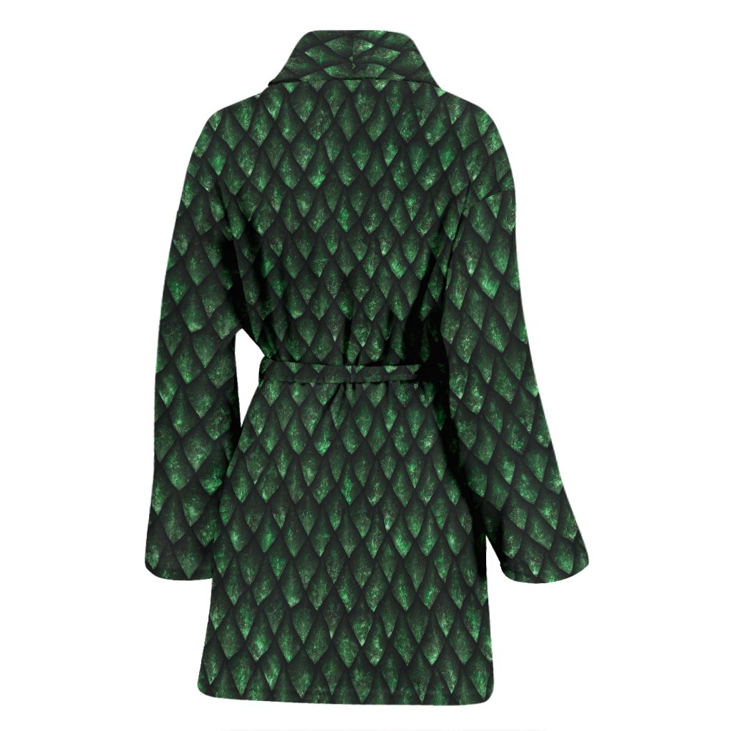 Green Egg Skin Dragon Pattern Print Women Long Robe-grizzshop