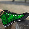 Green Energy Plasma Print Black High Top Shoes-grizzshop